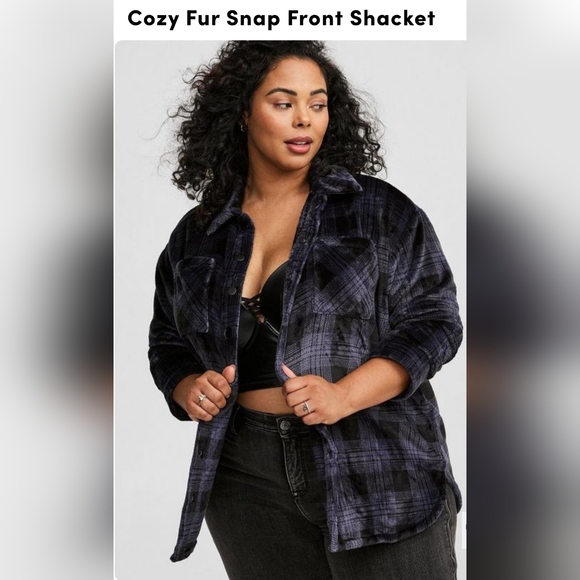Torrid Cozy Fur Shacket - Picture 1 of 5
